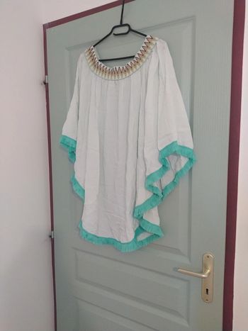 Robe d'été/tunique bohème, vert d'eau