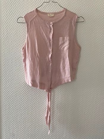 Débardeur, chemise New Look rose pâle XS