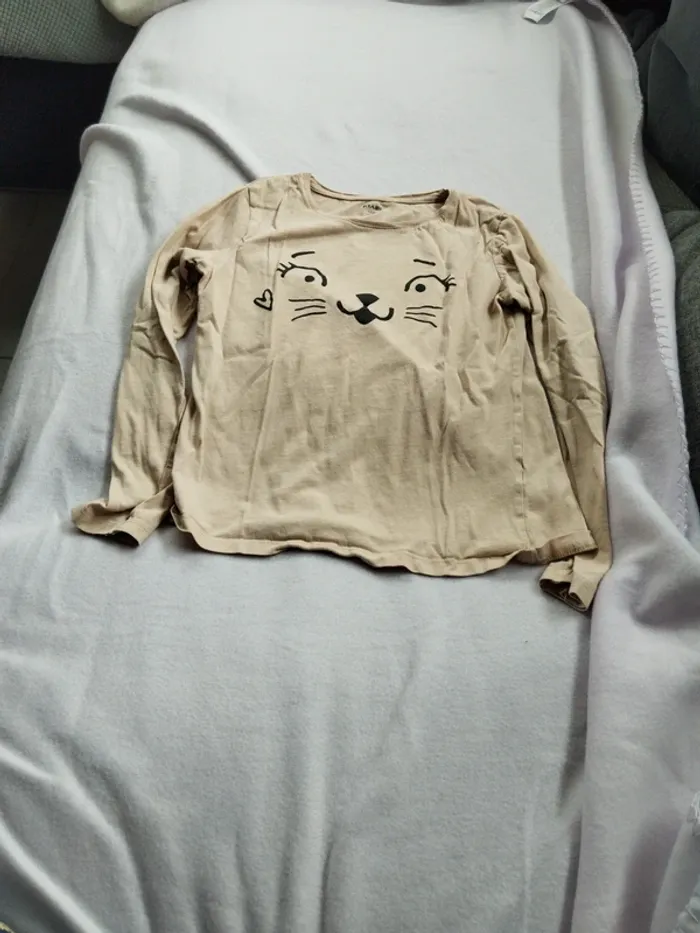 Tee shirt manche longue chat
