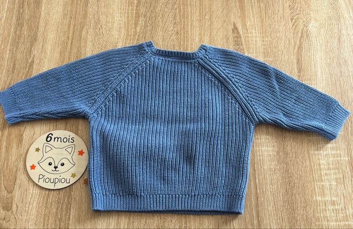 Pull maille bleu Obaïbi 6 mois neuf jamais porté - photo numéro 2