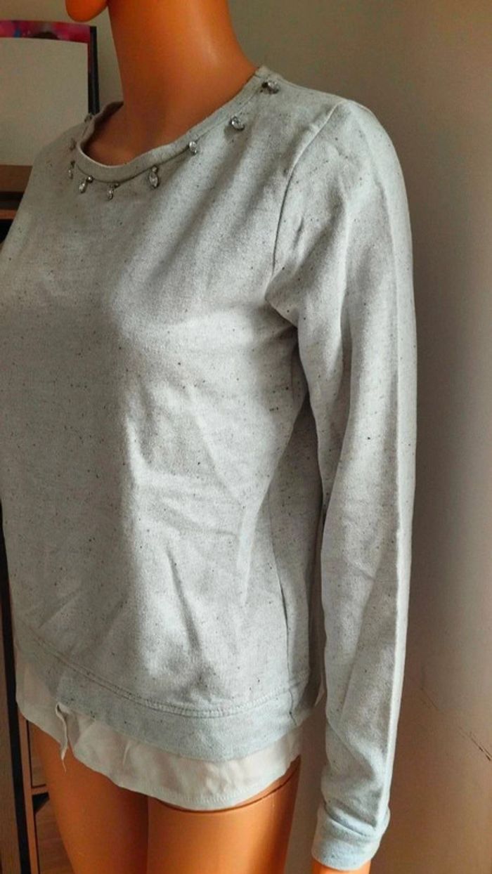 Pull gris taille s Pimkie effet chemise - photo numéro 5