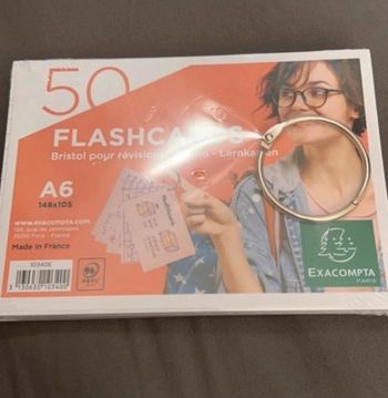 Flashcards Bristol perforées sous film avec anneaux exacompta