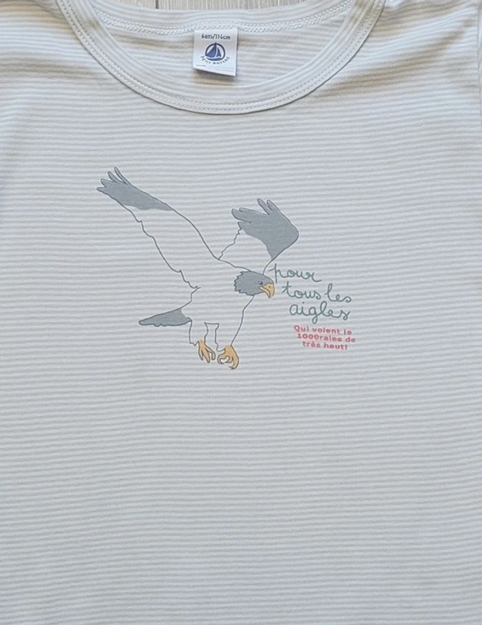 Maillot manche courte gris. Garçon 6 ans. Marque Petit Bateau - photo numéro 2
