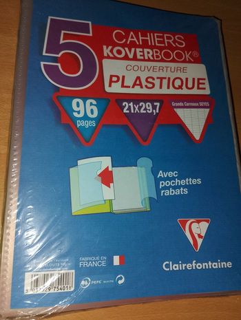 Lot 5 cahiers koverbook 21x29,7 neuf