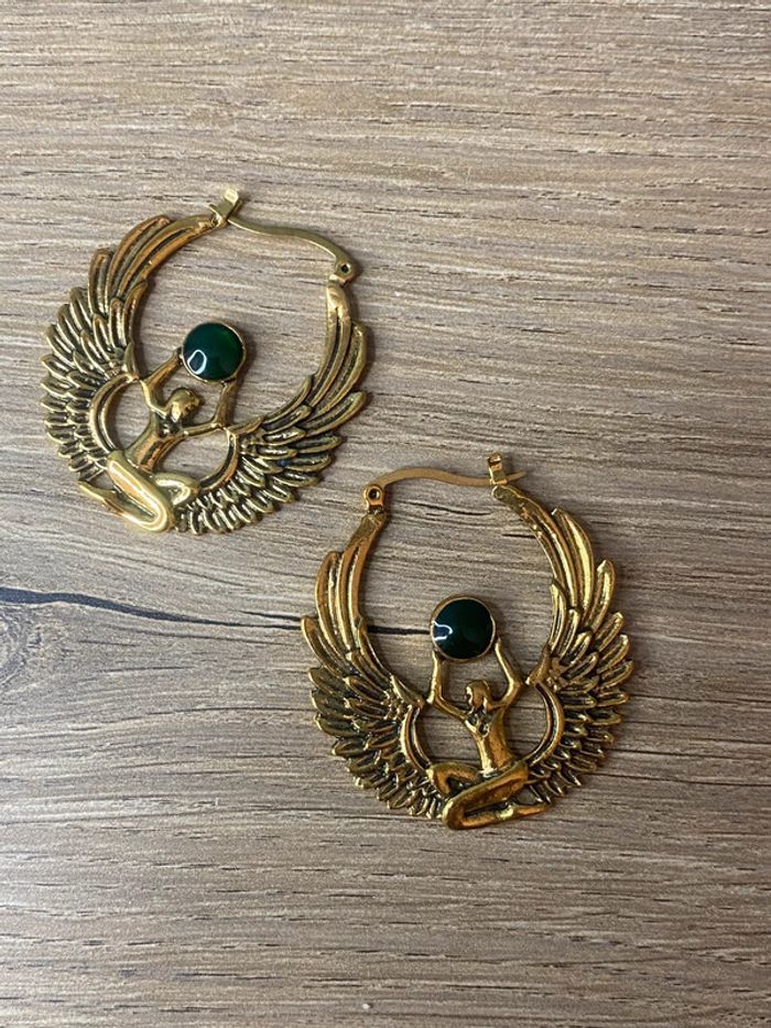 Boucles d'oreilles mystique acier doré