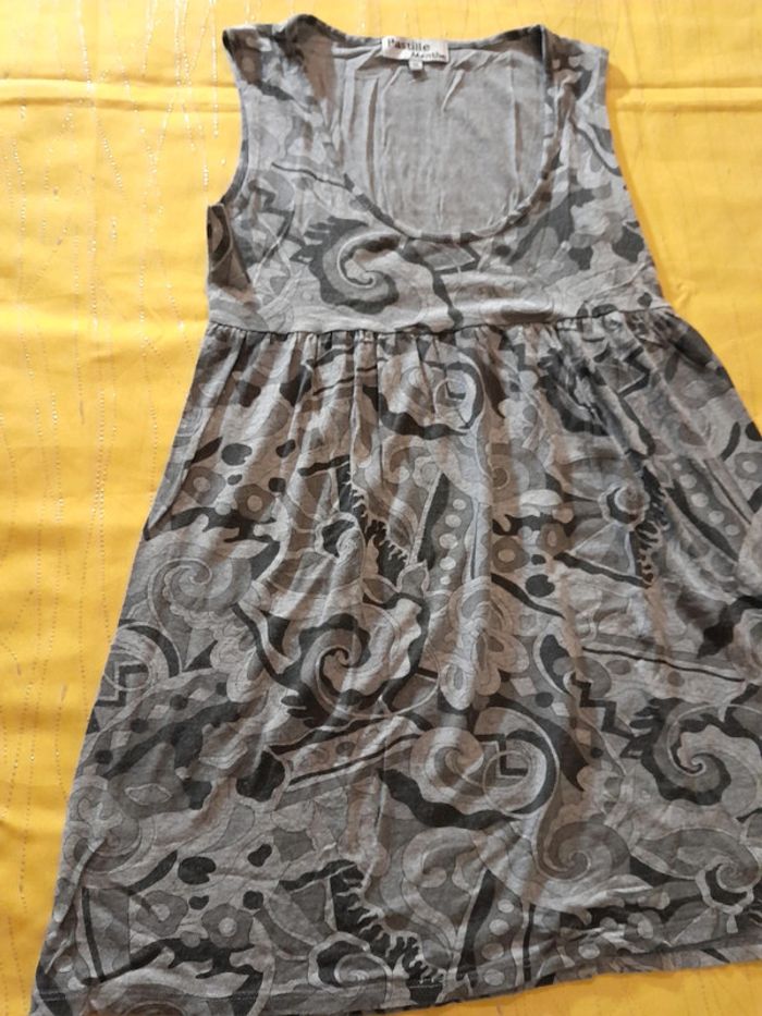 Tunique ou 👗 mini robe courte 🪴 Printemps été 🏵 grise motifs cashmere - photo numéro 11