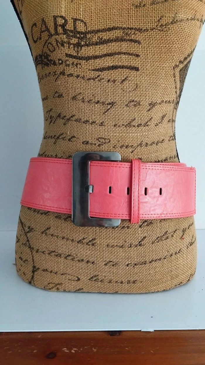 Superbe ceinture rose large 100 cm femme synthétique