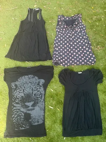 Lot 4 tuniques tshirts longs femme été taille S 36 naf naf