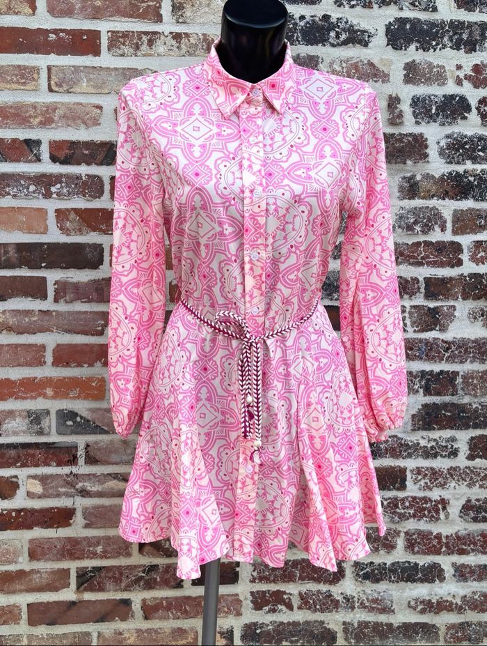 Robe chemise à imprimé avec ceinture T36 • Shein