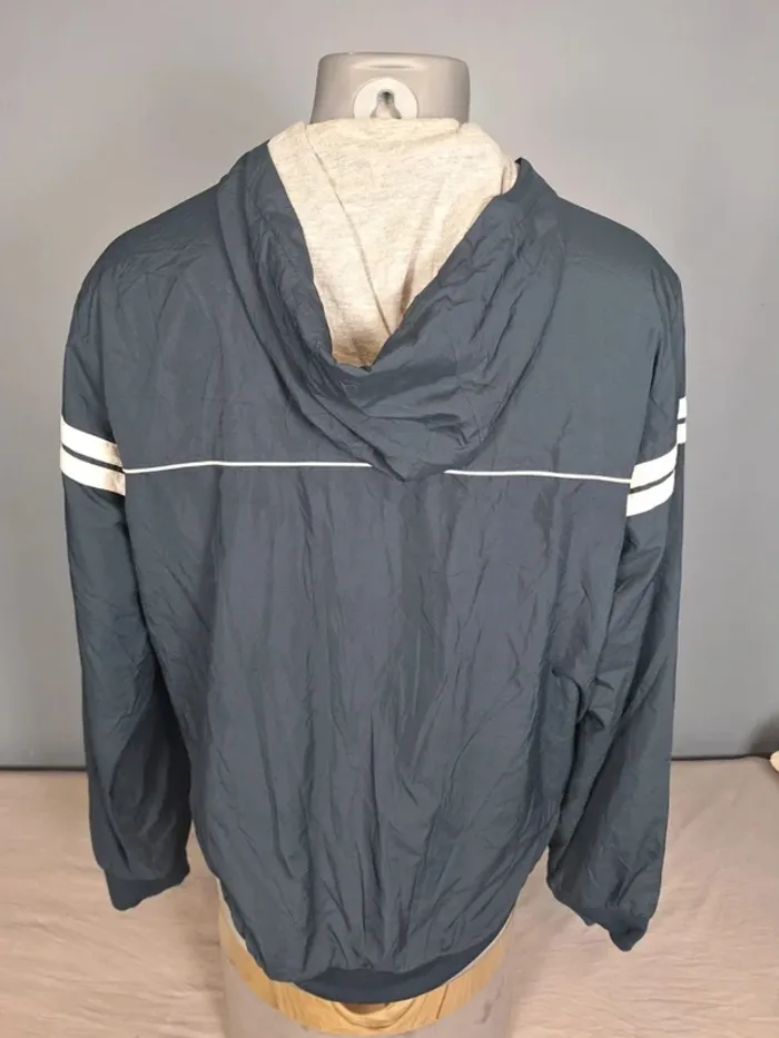 Veste vintage Sergio Tacchini – coupe-vent doublé capuche – bleu marine (619) - photo numéro 7