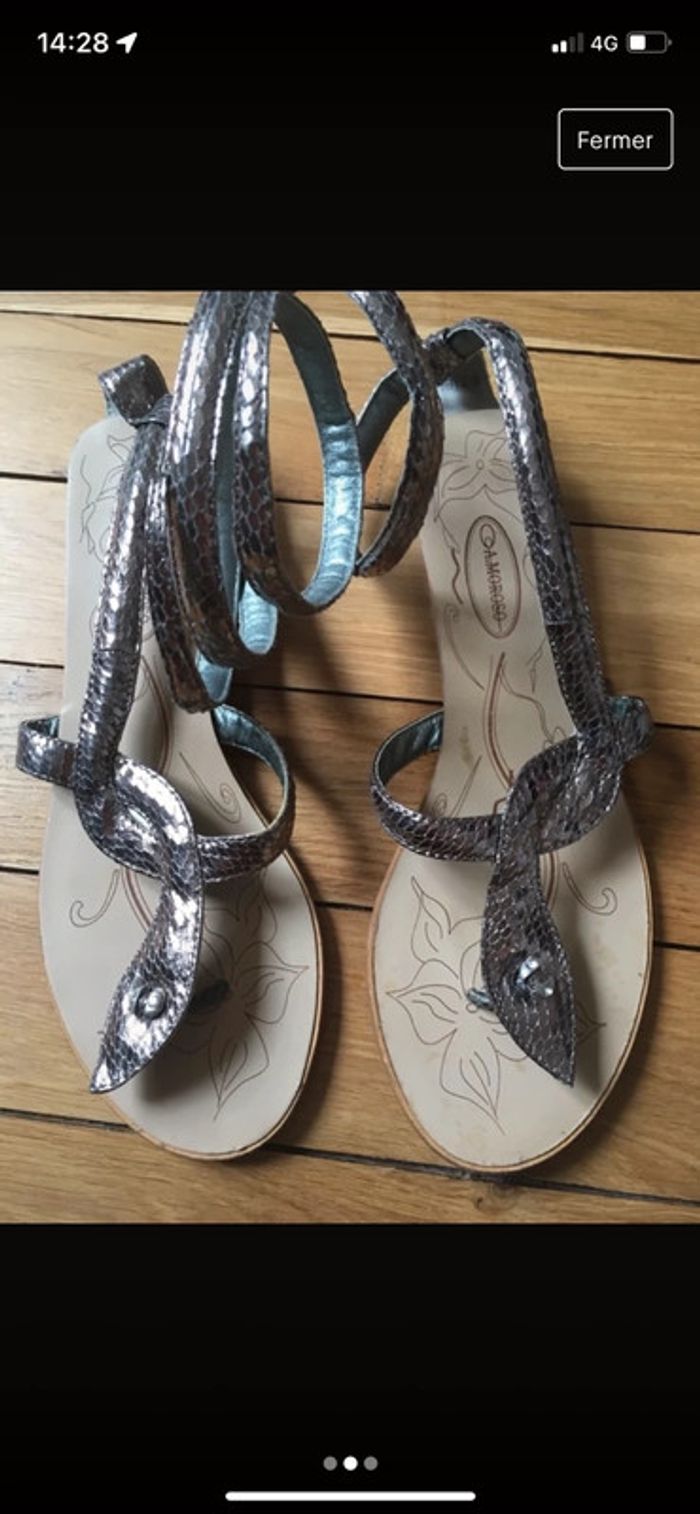 Nue pied argenté /croco - photo numéro 2