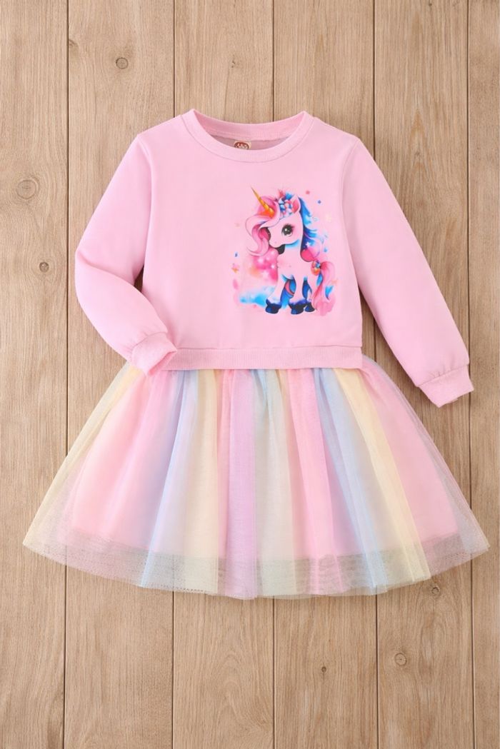 Robe licorne manche longue