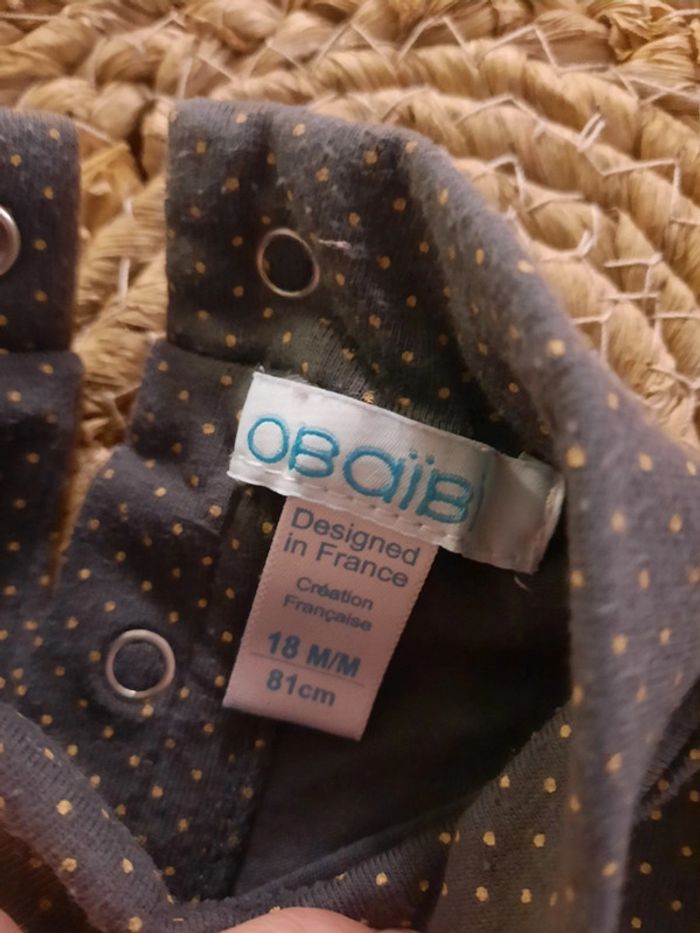 Ensemble robe chasuble et sous-pull Obaibi 18 mois - photo numéro 3