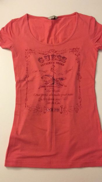 T-shirt Guess - corail à strass - Taille S