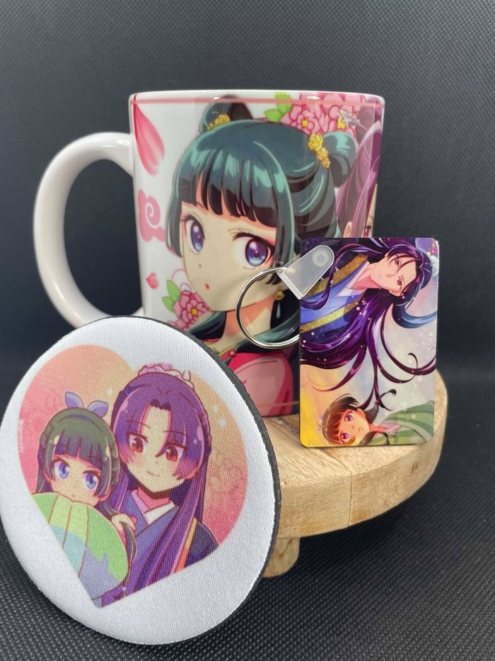 Coffret mug Les carnets de l'apothicaire / mug+sous tasse+porte clé / Mao Mao Jinshi