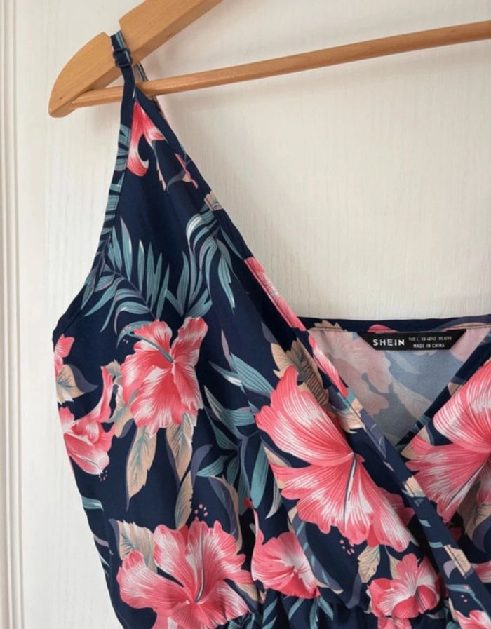 Combi-short fleuris marine - photo numéro 2