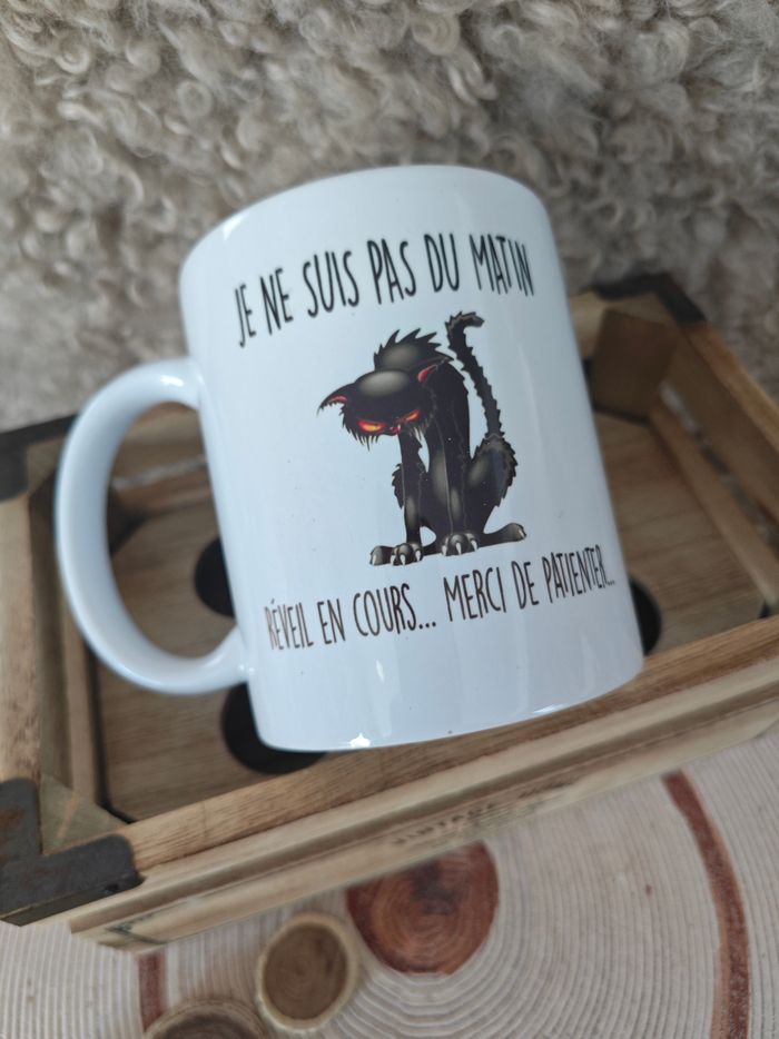 Tasse Chat Je ne suis pas du matin