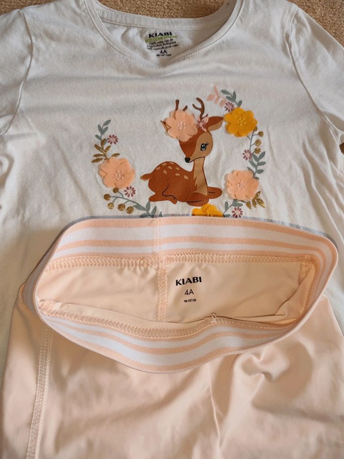 Lot de 2 ensembles legging+tee-shirts manches longues 4 ans Kiabi - photo numéro 3