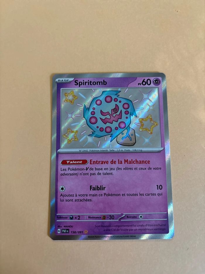 Carte Pokémon spiritomb 158/091 destinée à paldea