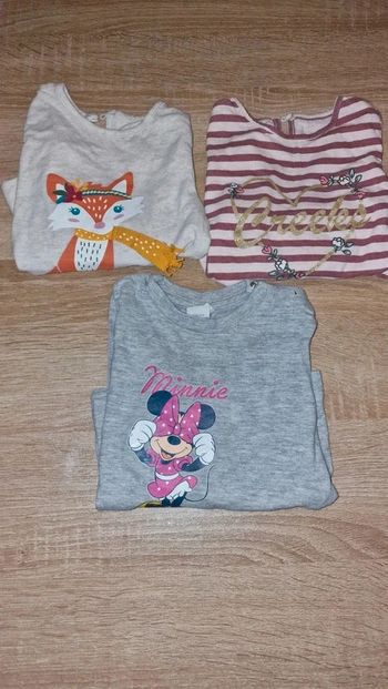 Lot 3 tshirt  12mois