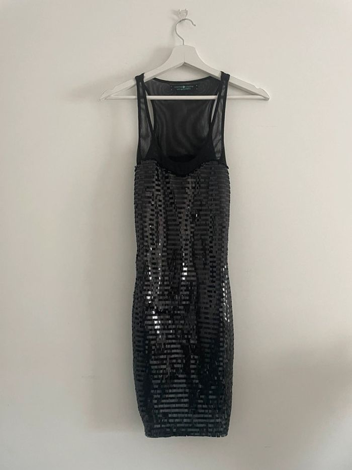 🌸Robe de soirée en sequins noires taille 34 cache cache