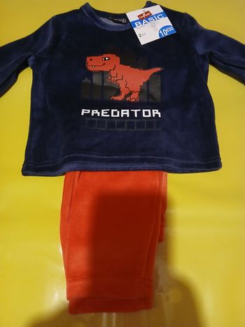 ensemble pyjamas en velours garcon dinosaure 2 ans 
