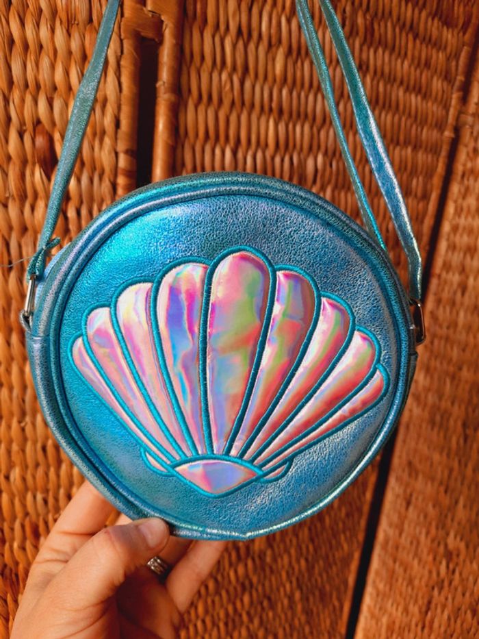 Sac bandoulière rond coquillage sirène - photo numéro 4