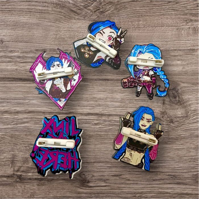 Lot de 5 broches « Jinx de Arcane » neuf - photo numéro 2