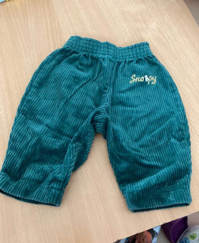Lot de 3pantaions velour et polaire taille 6mois snoopy - photo numéro 3