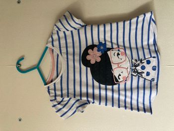 Tee-shirt rayé fille à lunette fille 18/24 mois