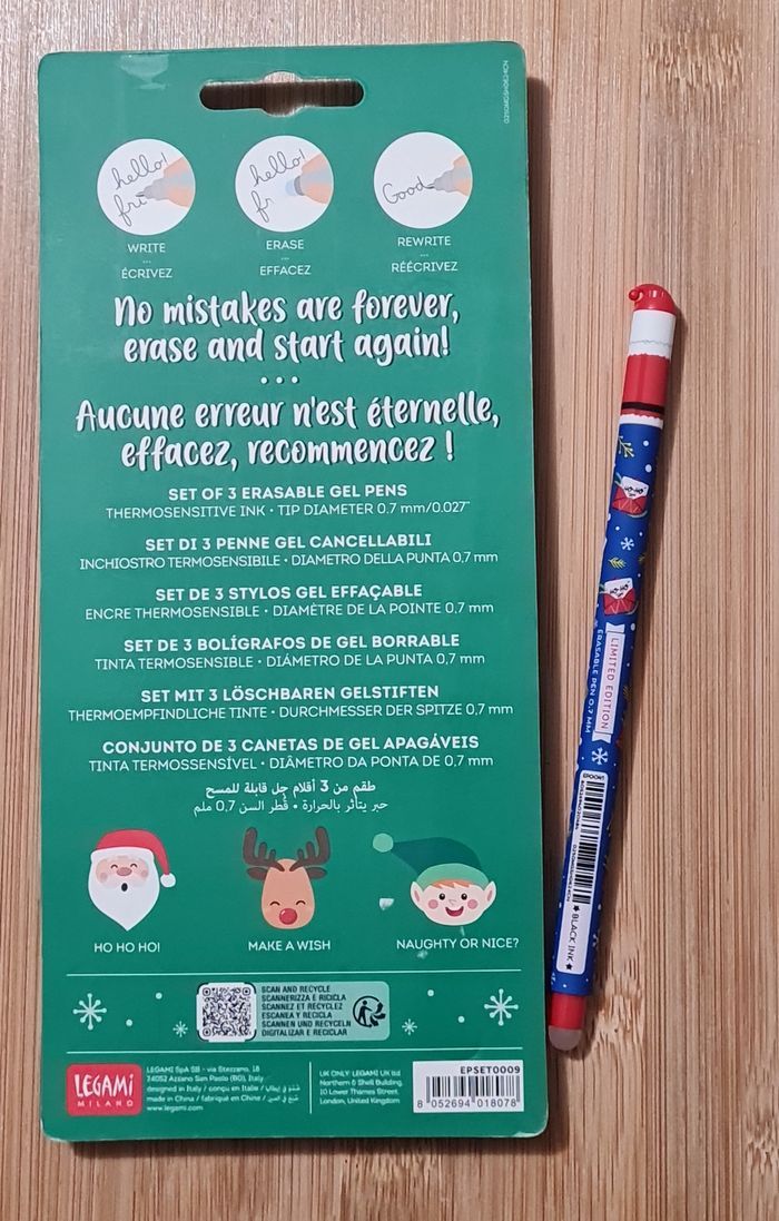 Legami Noel 2024 Set Père Noel Rouge + Lutin + Renne + Père Noel Bleu édition Angleterre UK - photo numéro 4