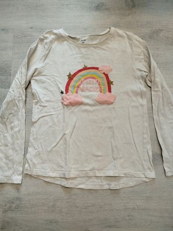 T-shirt arc en ciel Kiabi manches longues 10 ans