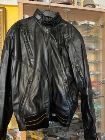 Blouson aviateur cuir en L noir