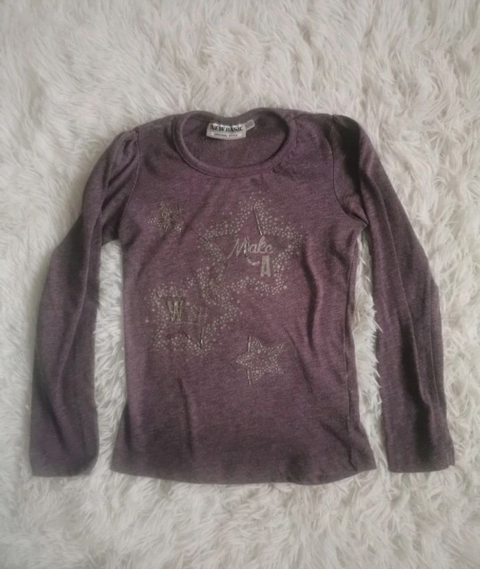 T-shirt manches longues "make a wish" new basic 8 ans