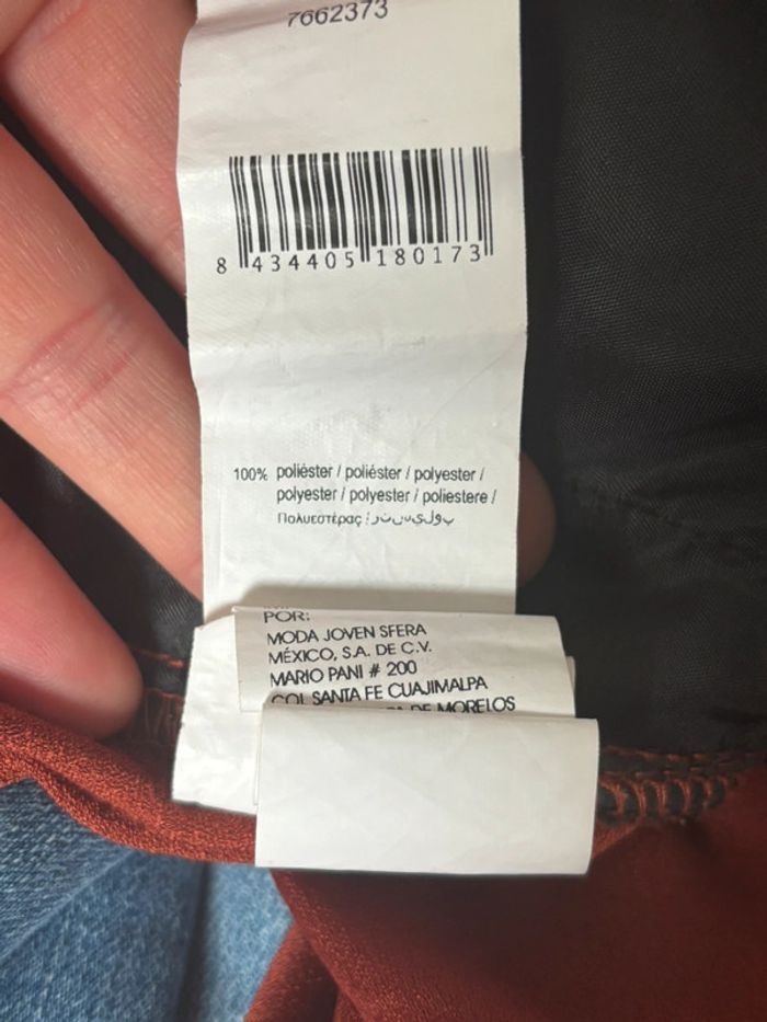 Beau pantalon fluide brique/terracota satiné S 36 - photo numéro 8
