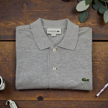 Polo Lacoste gris chiné – Classic Fit – Homme – Taille S (FR 3)