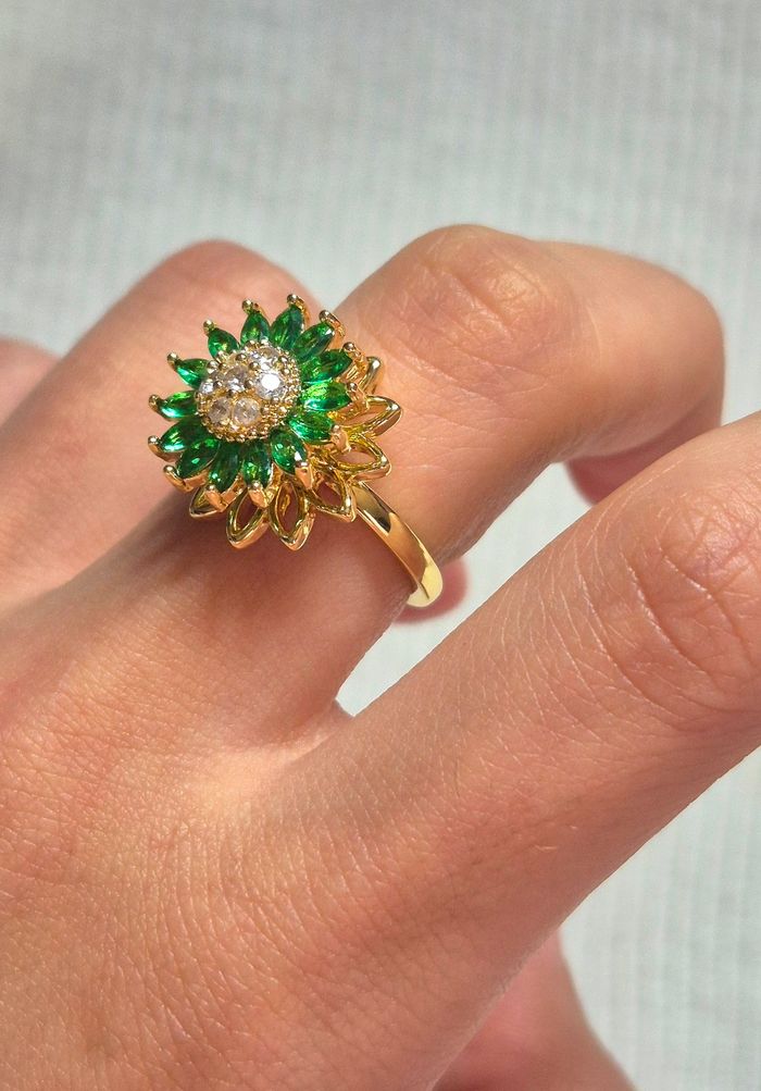 Bague marguerite anti-stress en acier inoxydable