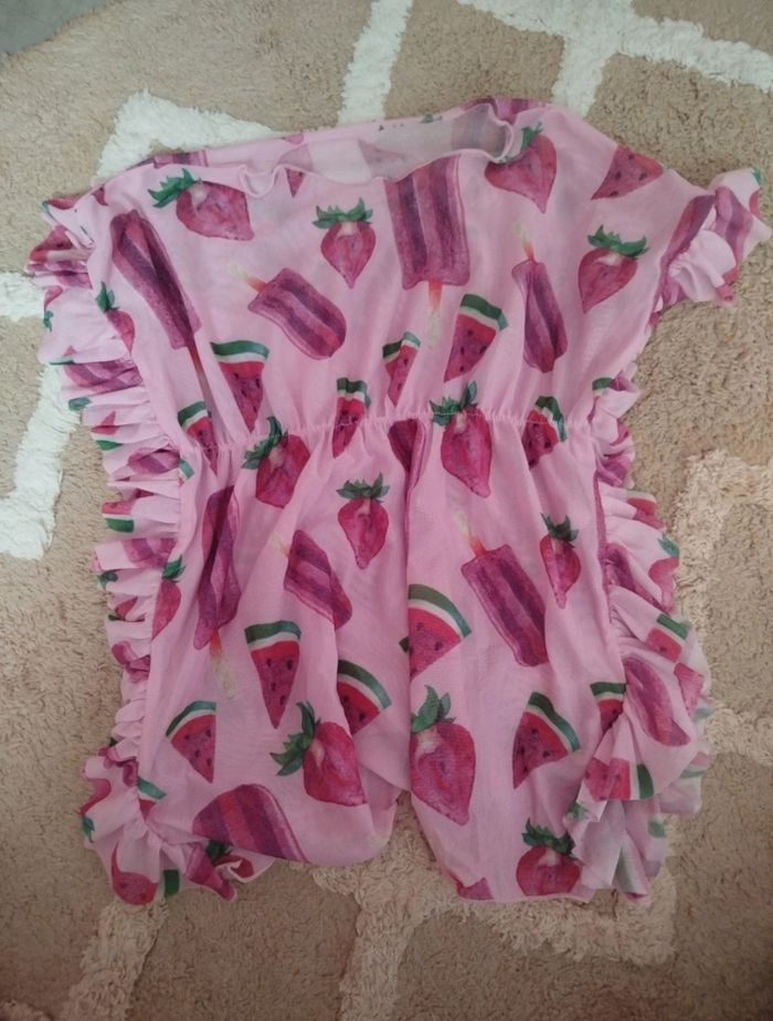 Cache maillot de bain Bb fille rose à motifs Shein