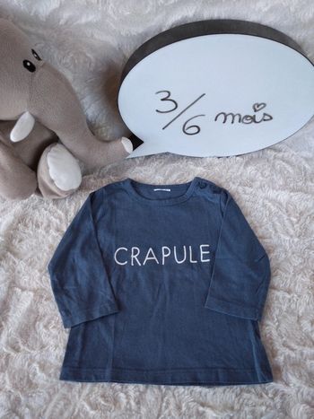 Tee shirt chemise manches longues Garçon 3/6 mois Crapule