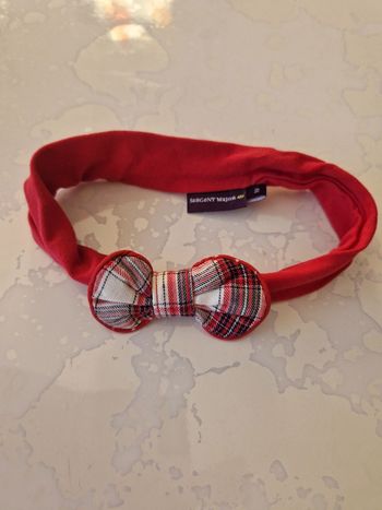 Bandeau bébé fille rouge écossais Taille unique Sergent Major