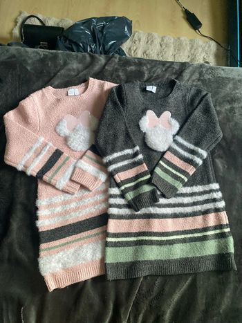 Ensemble de deux robes pull pour enfants, fille, taille six ans