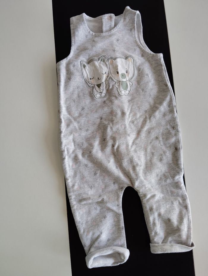 Ensemble salopette +body+bandeau bébé fille 3 mois - photo numéro 3