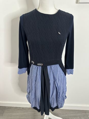 Robe chemise bleue marine et bleue ciel La mode est à vous T34 XS