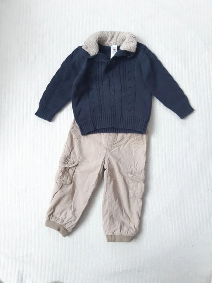 Tenue hivet pull et pantalon Baby club 80 cm