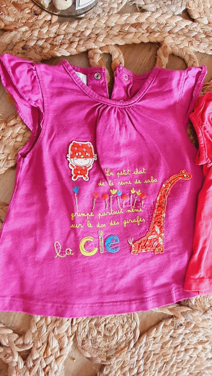 Lot 4 tshirts 9 mois fille - photo numéro 8