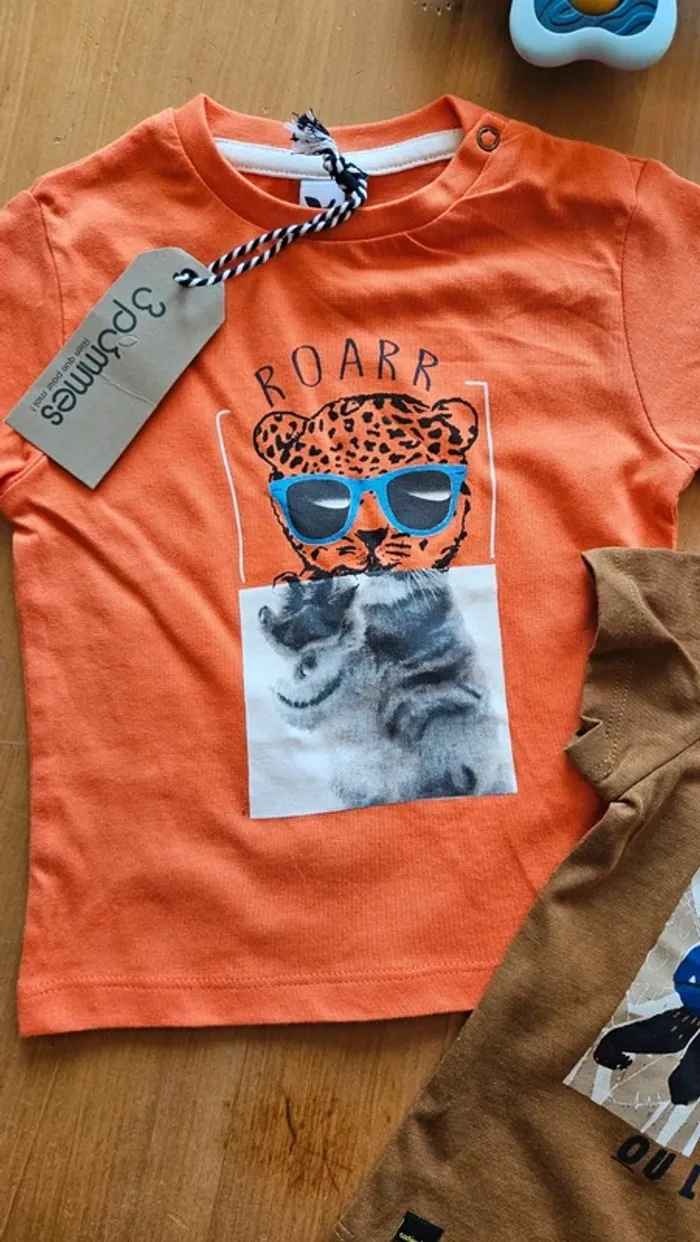 Lot 2 t-shirt MC neuf catimini et 3 pommes - photo numéro 3