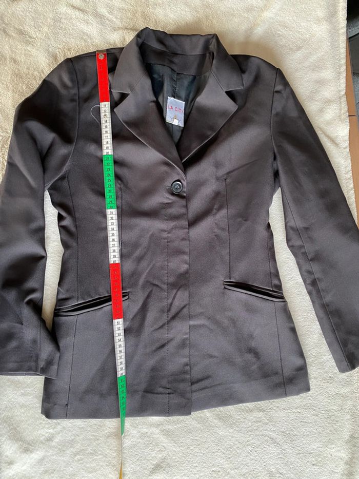 Tailleur La City blazer et pantalon marron taille 38 - photo numéro 8