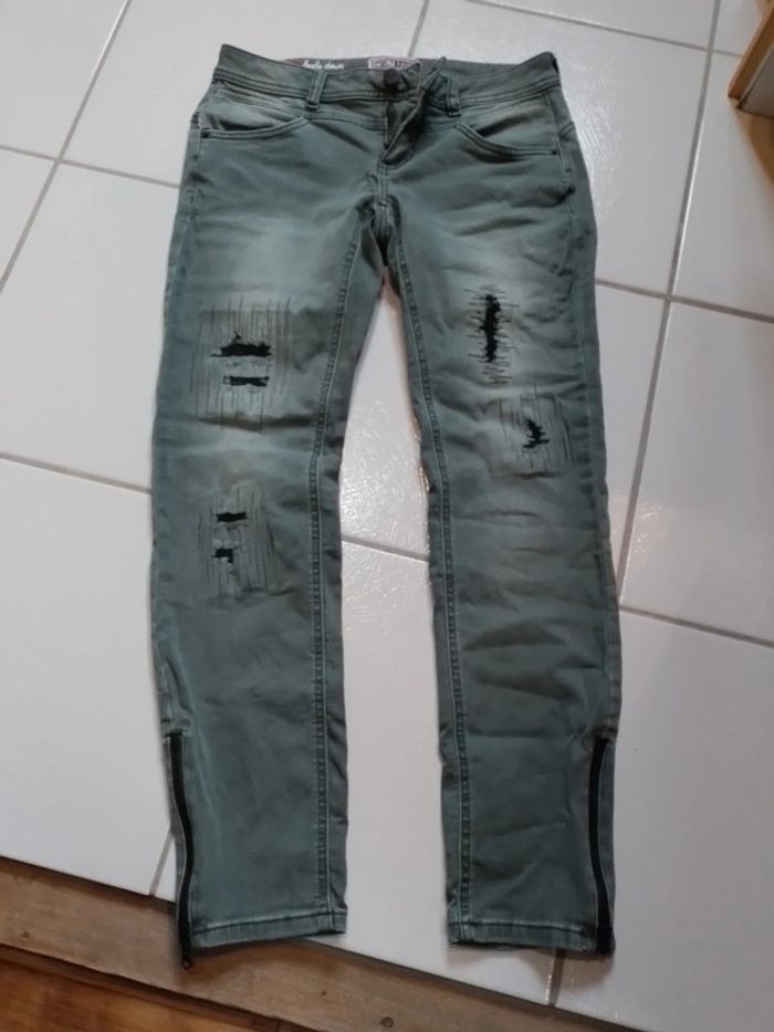 Jeans femme gris/vert Street One - photo numéro 10