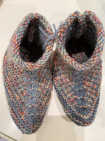 Chaussons, laine, tricoté, 35