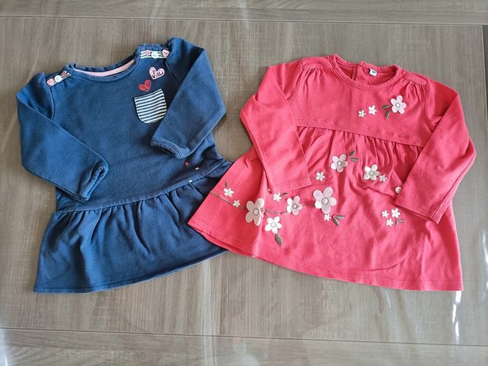 Lot de 2 robes tuniques manches longues 18 mois